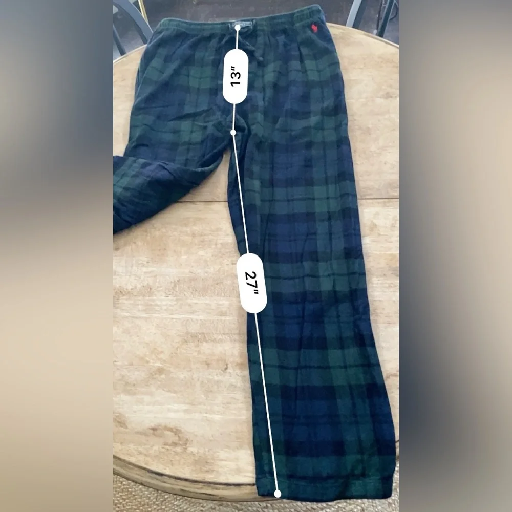Polo‎ Ralph Lauren Men’s Sz L Green/Navy Plaid Flannel Loungewear Pant